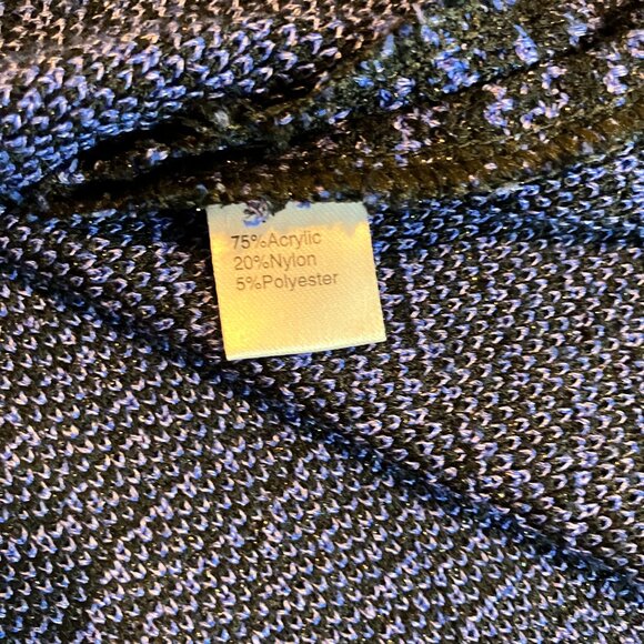 Ming Wang  3/4 Sleeve Blue & Black Knit Long Jacket Size Extra Large XL - Picture 4 of 5